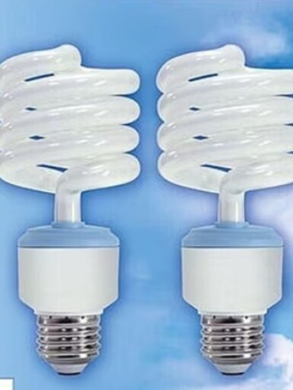 2PK GE COMPACT FLOURESCENT MINI SPIRAL E26 BULBS-26 WATT